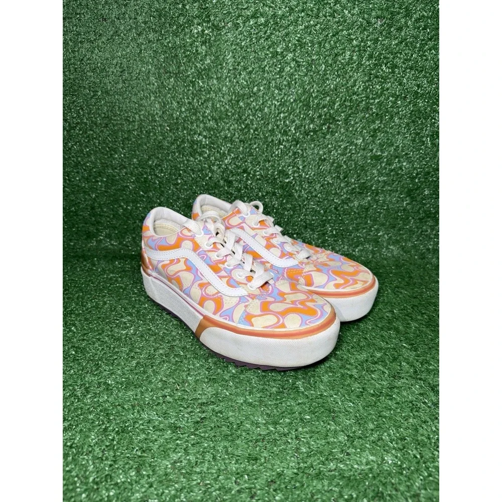Vans Old Skool Platform Womens Size 7‎ Floral Multicolor Shoes Stacked Sneakers